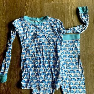 Little Sleepies Blue Rainbows 2 Piece PJ set | Bamboo | Size 5/6